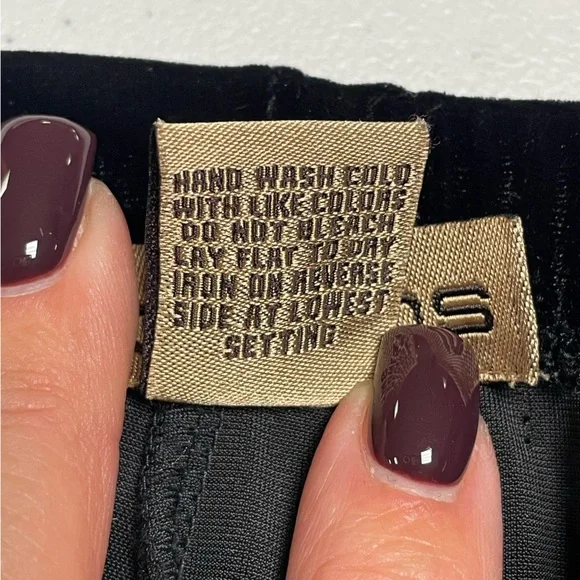 Wide Leg Black Velour Notations Sz Medium Pants Party Holiday Comfort & Sass! - Picture 7 of 7